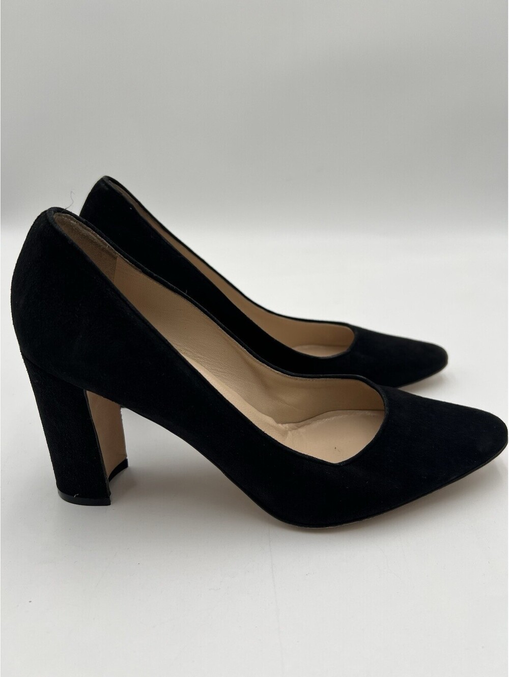 Manolo Blahnik Tucciototo 90 block-heel suede pumps in black Size 37.5